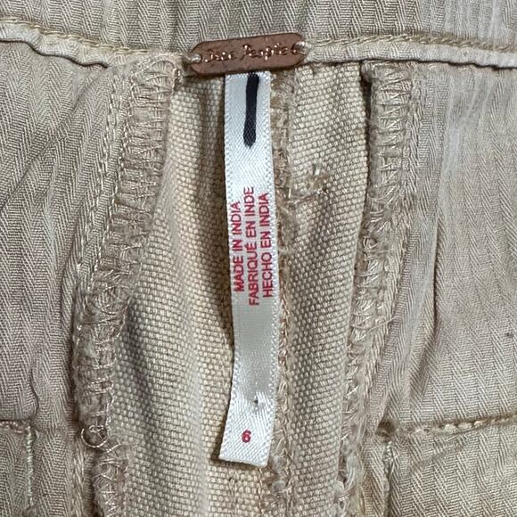 FREE PEOPLE Sz 6 All Yours Micro Mini Shorts Khaki Neutral Brown Utility Cargo - Picture 3 of 5